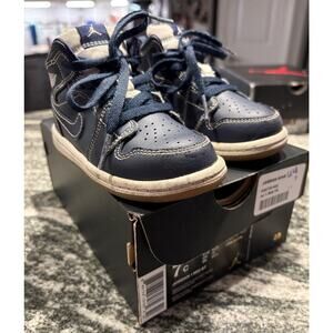Toddler Nike AIR JORDAN 1 RETRO Blue High Top Size 7C Sneakers Shoes